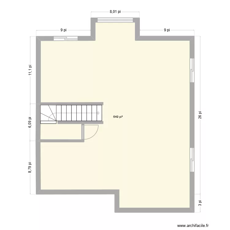 Martine maison sous-sol mod&egrave;le. Plan de 1  et 60 m²