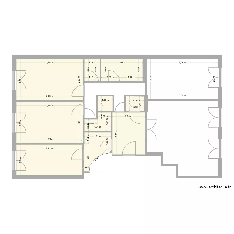 tassigny. Plan de 10 pièces et 76 m²
