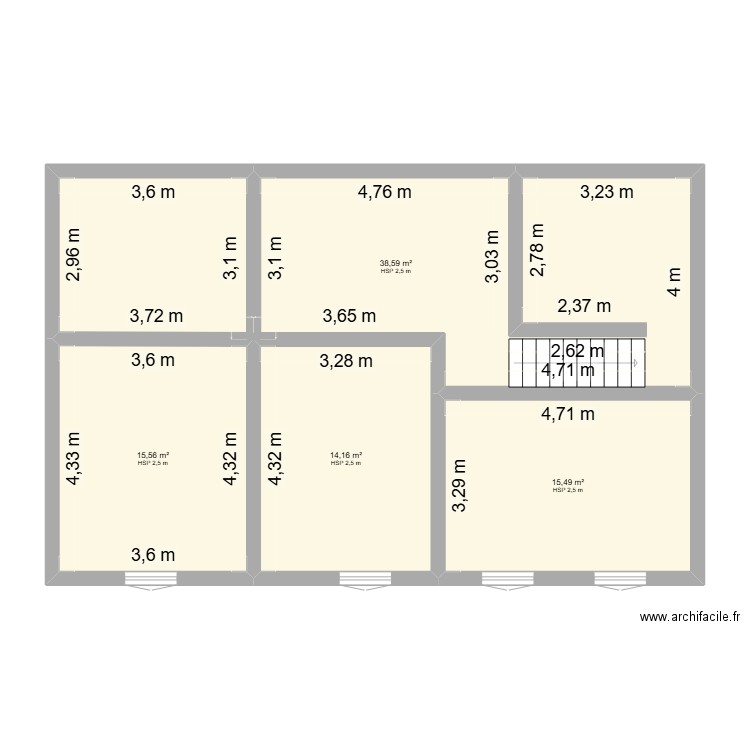 MAYOU & LEON. Plan de 4 pièces et 84 m2