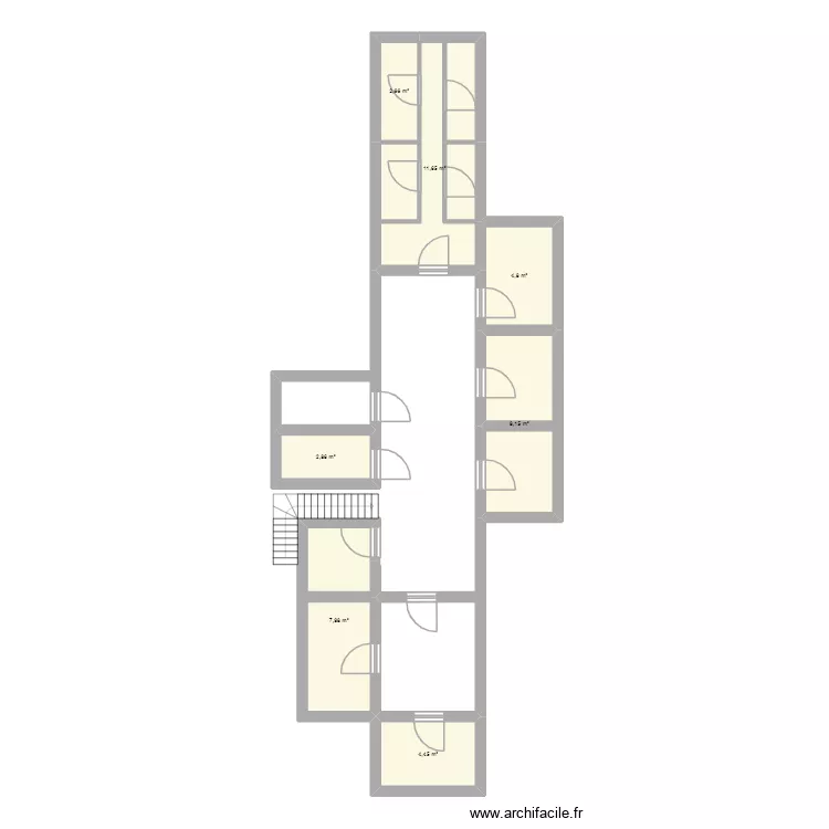 MEPIR FAUX 3e Etage. Plan de 7  et 43 m²