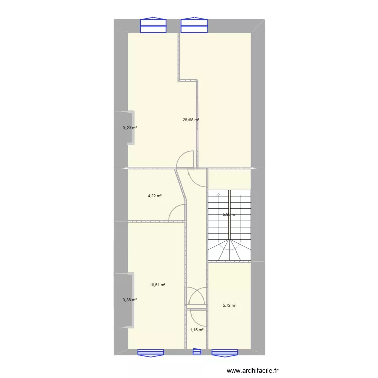 88 2eme etage. Plan de 8  et 57 m²