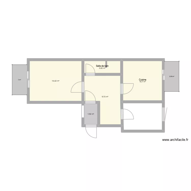 A&iuml;n E1. Plan de 5  et 40 m²