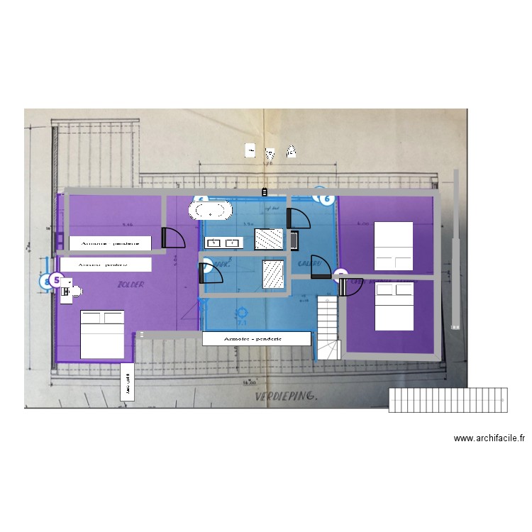 de panne etage AVEC ESCALIER 24/11. Plan de 0 pièce et 0 m2