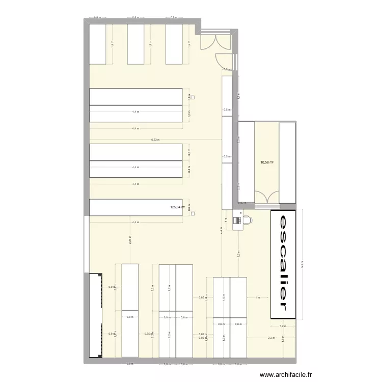 depot. Plan de 2 Pièces et 136 m²