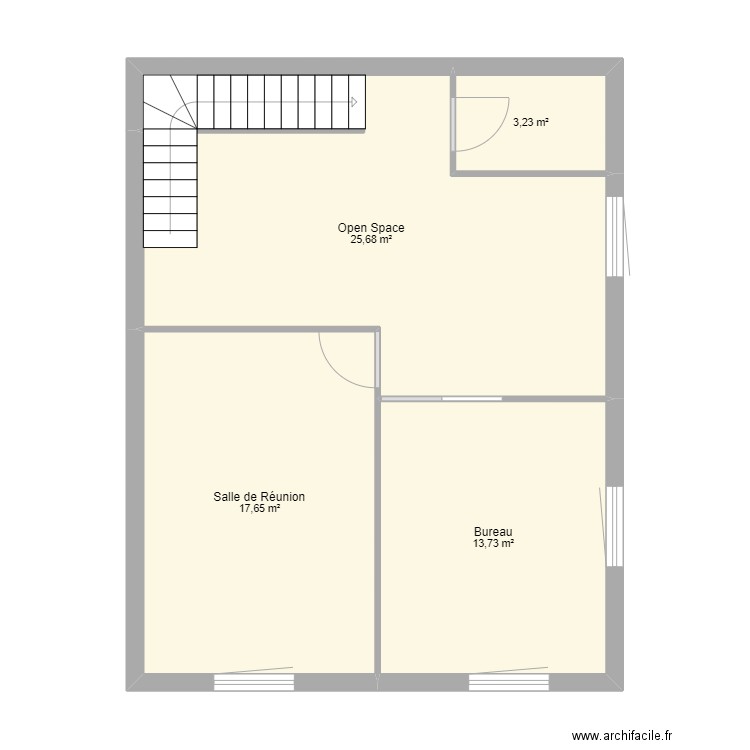 Savigneux R+1. Plan de 4 pièces et 60 m2