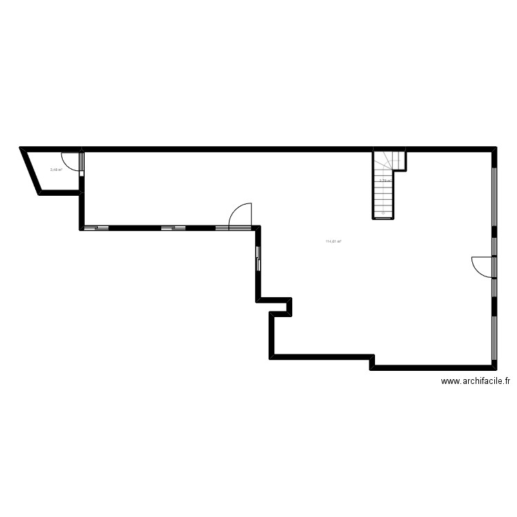 75P10R existant. Plan de 4 pièces et 157 m2