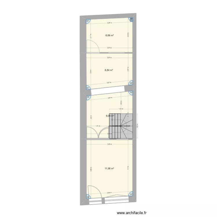 RDC F&eacute;camp 55. Plan de 4  et 34 m²
