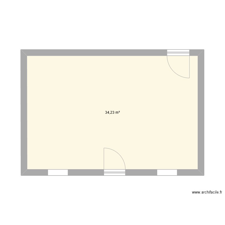 Extention 04. Plan de 1 pièce et 34 m2