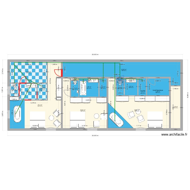 &eacute;tage chambre d\'hote plomberie. Plan de 0 pièce et 0 m2