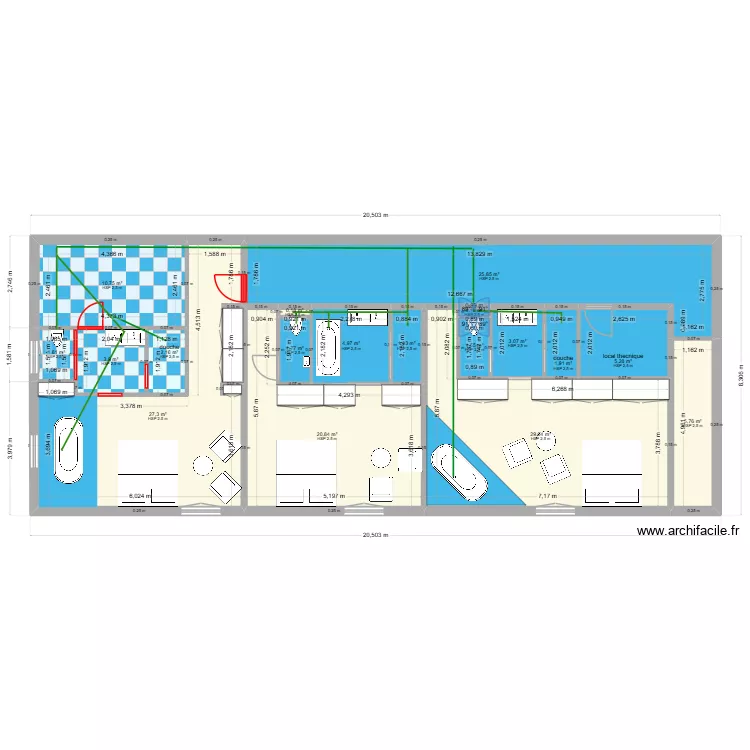étage chambre d\'hote plomberie. Plan de 18 et 148 m² étage chambre d\'hote plomberie. Plan de 18 et 148 m²