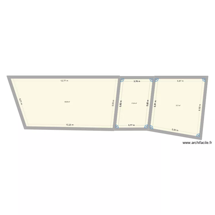 Le haut pamplie. Plan de 3  et 126 m²