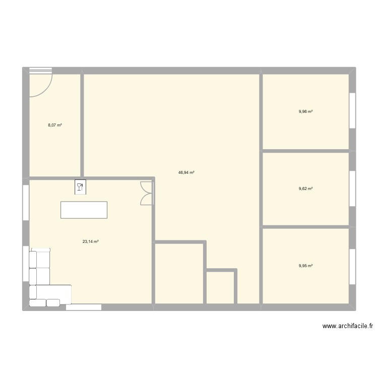 projet de dsk. Plan de 6 pièces et 108 m2
