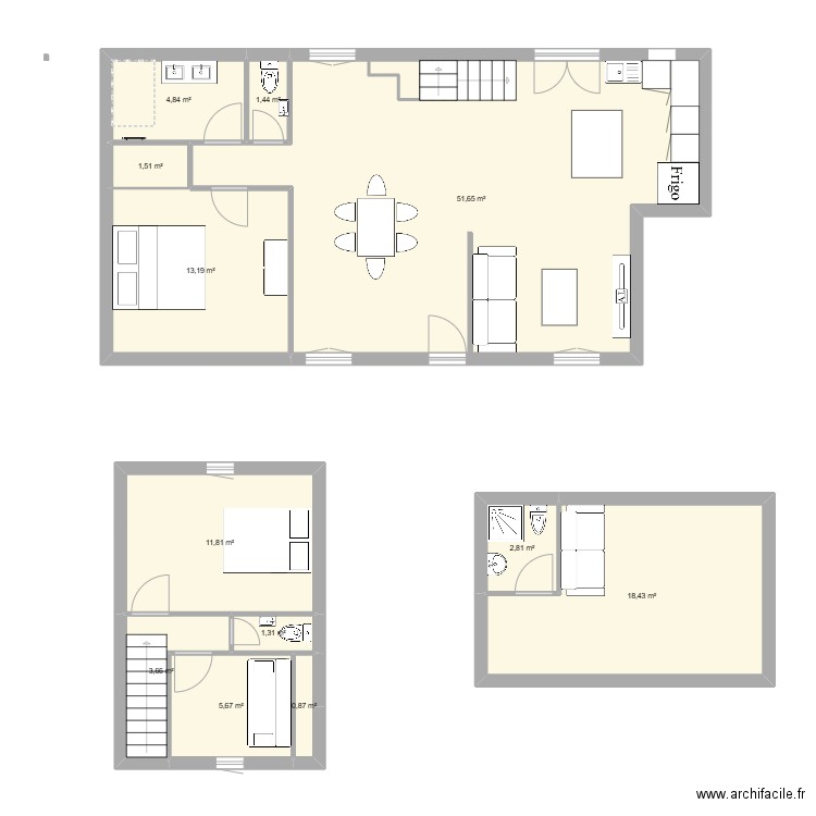 plan 2. Plan de 12 pièces et 117 m2
