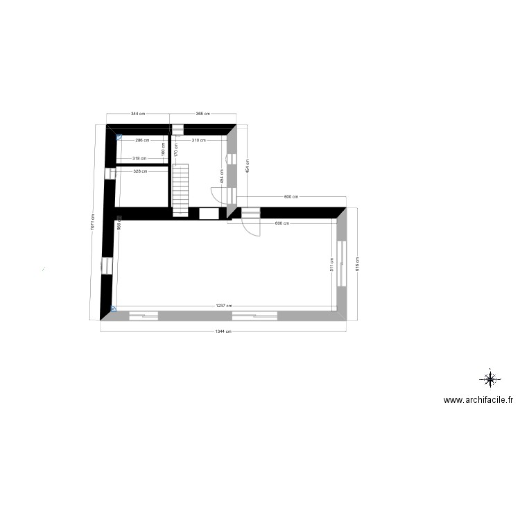 BERGERIE RDC'. Plan de 1 pièce et 90 m2