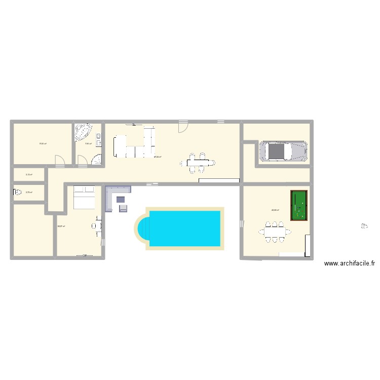 maison dacunha da costa. Plan de 8 pièces et 196 m2