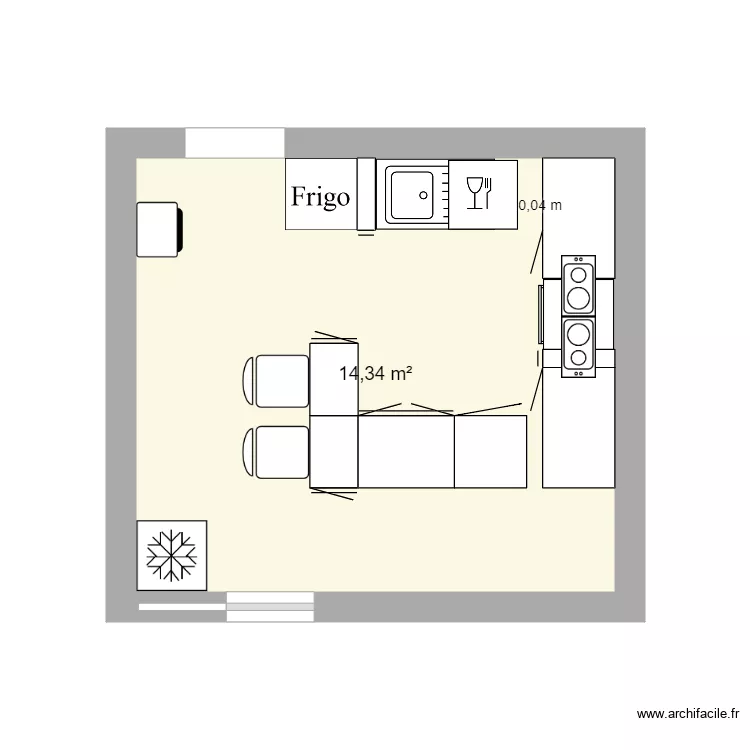 CUISINE BEAUVOIS HUHU. Plan de 