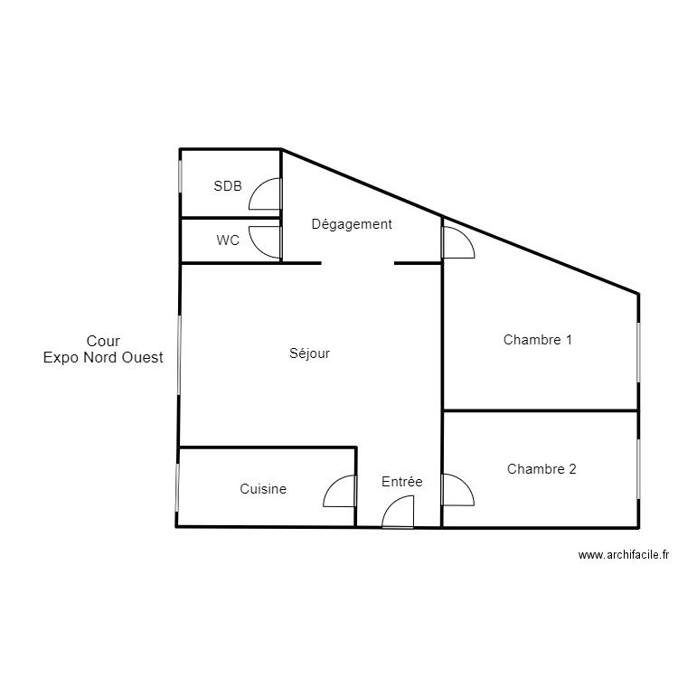 Plan IDOUFKIR. Plan de 6 pièces et 94 m2