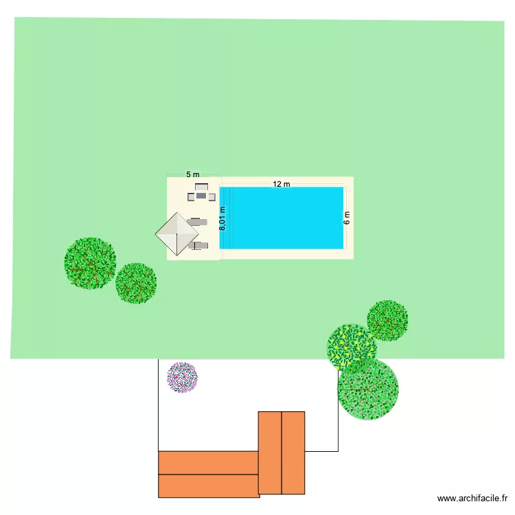 piscine Birieux. Plan de 