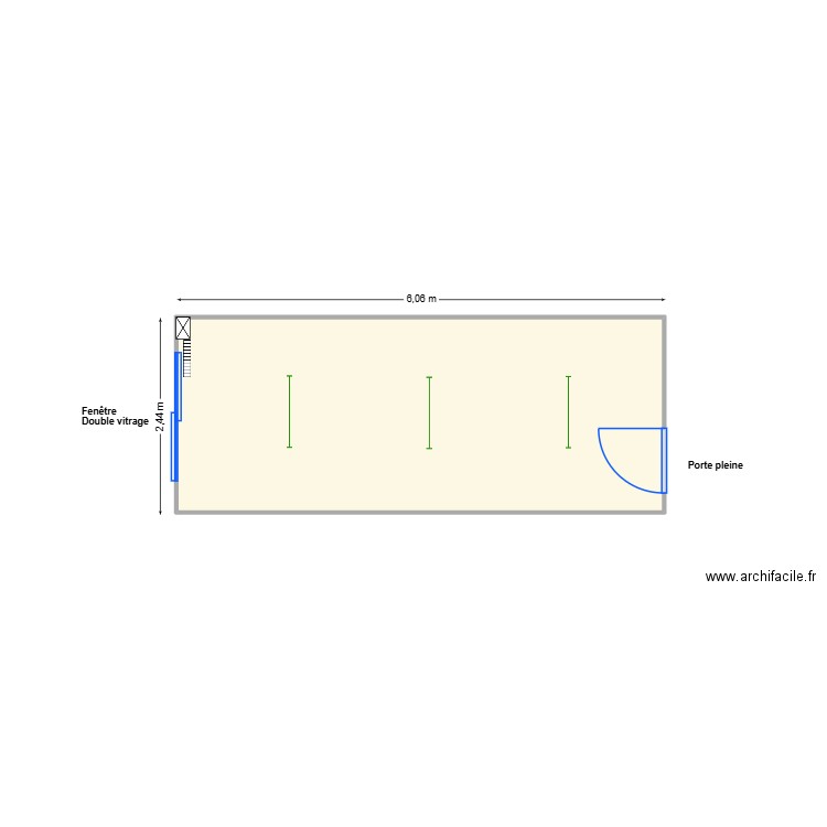 V 494 + P.Fourches. Plan de 1 pièce et 14 m2