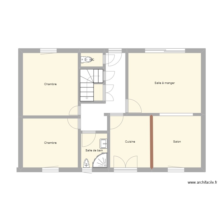 maison tony 1et. Plan de 9 pièces et 61 m2