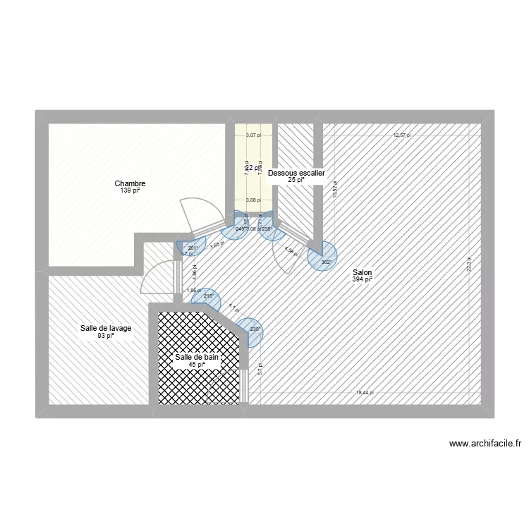 sous-sol2. Plan de 6  et 67 m²