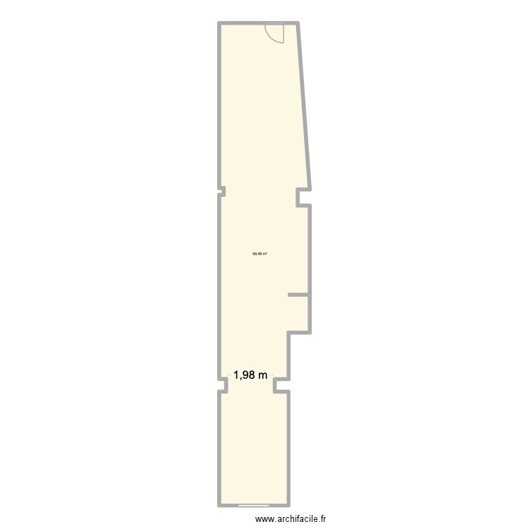 COLETTE. Plan de 1 pièce et 68 m2