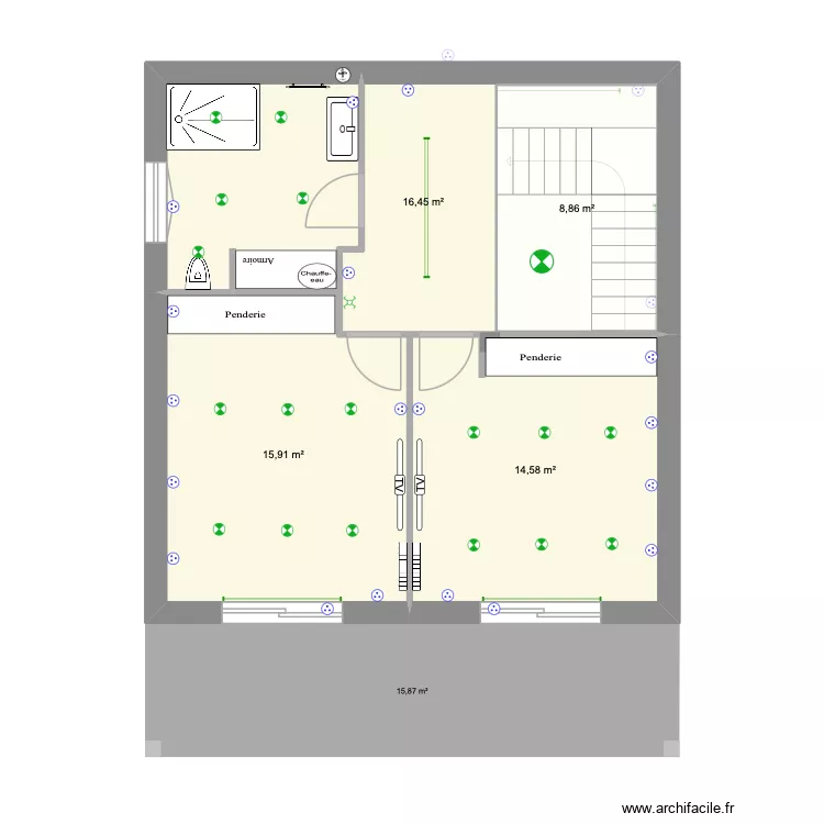 Dawson Maison. Plan de 5 Pièces et 122 m²