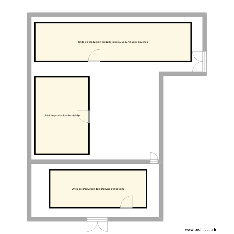 Projection disposition unité. Plan de 5 pièces et 192 m2