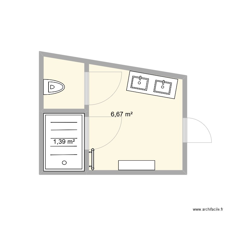 SDB (bois). Plan de 0 pièce et 0 m2