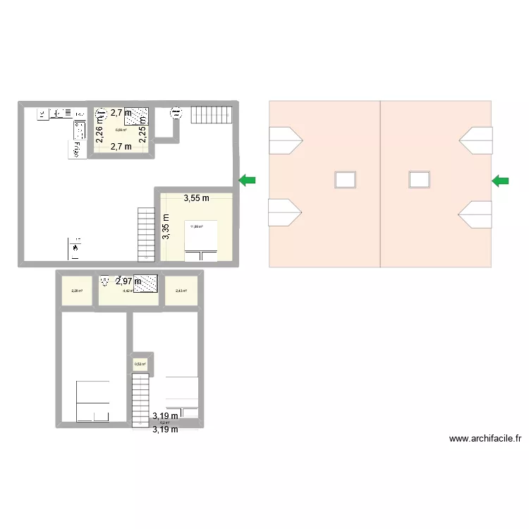 Mon plan des granges. Plan de 7 pièces et 28 m²