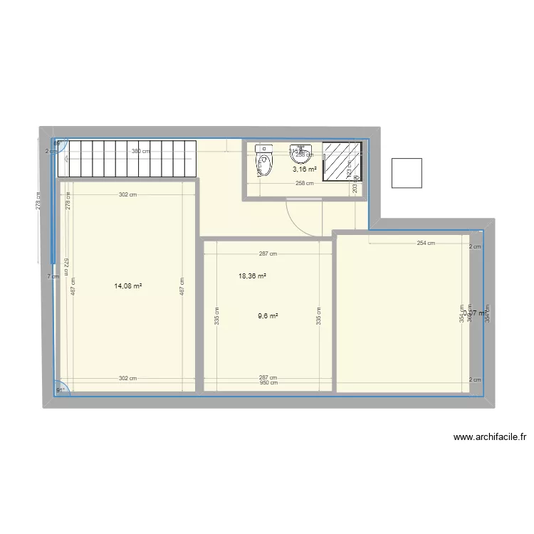 ETAGE VUE NORD. Plan de 