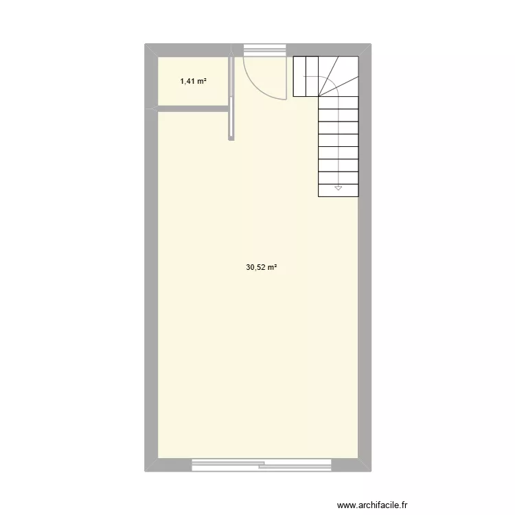 test. Plan de 2 pièces et 32 m²