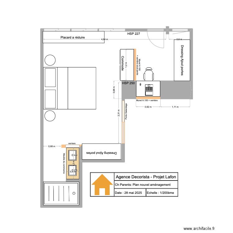 Plan2D_Lafon_ChambreParents_Mai2025. Plan de 0 pièce et 0 m2