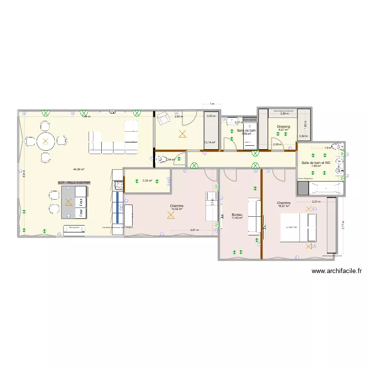 Plan &eacute;lectrique. Plan de 10  et 124 m²