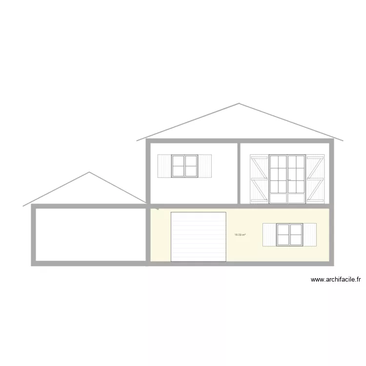 extension fa&ccedil;ade. Plan de 
