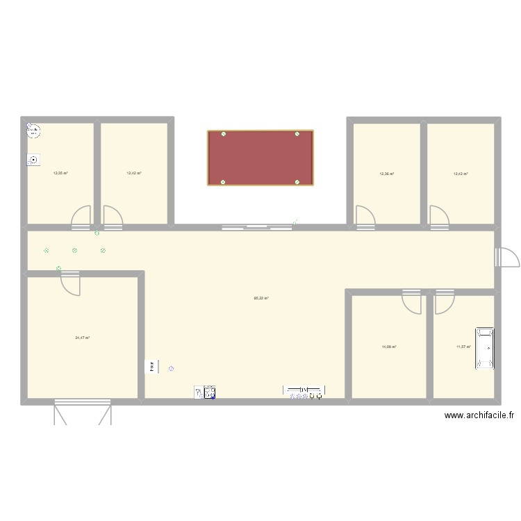 plan1. Plan de 8 pièces et 185 m2