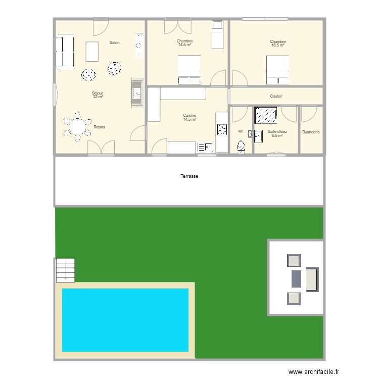 87G9449. Plan de 10 pièces et 142 m2