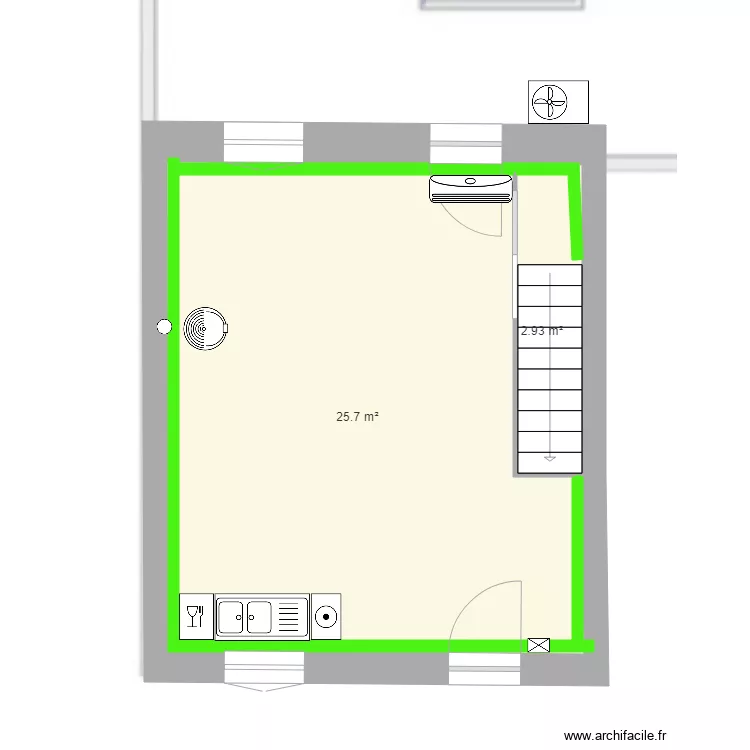 M&eacute;lanie RDC am&eacute;nag&eacute;. Plan de 