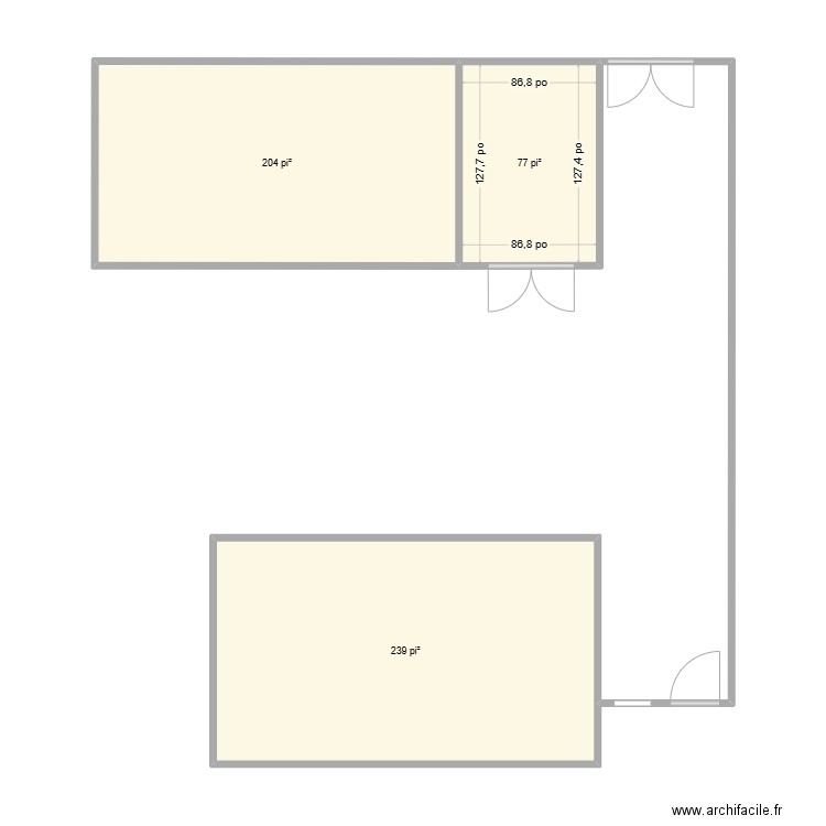 nouvel cabane. Plan de 3 pièces et 48 m2