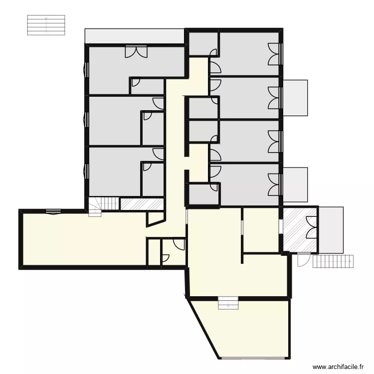 Plan &eacute;tage hotel. Plan de 23  et 220 m²