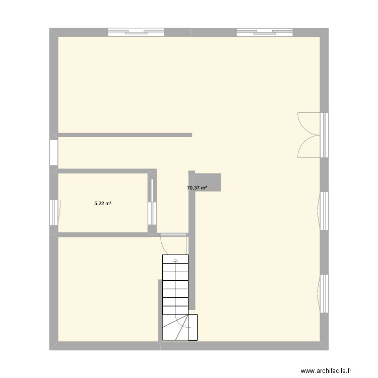 Maison2. Plan de 2 pièces et 76 m2
