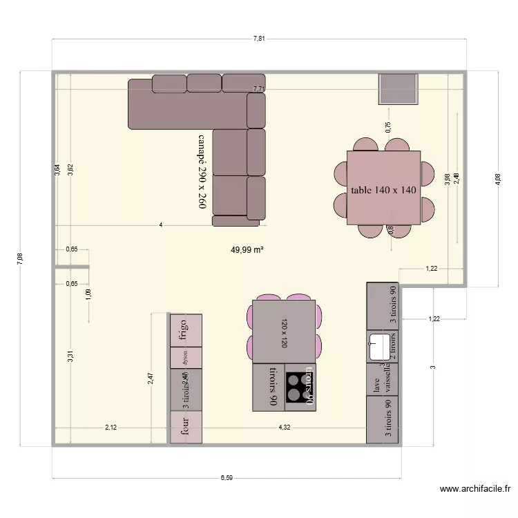 IMAJE 1. Plan de 1  et 50 m²