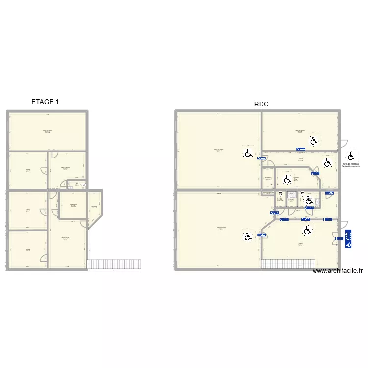 Au Bonheur des Crazy Dames PROJET pmr. Plan de 21 Pièces et 615 m²