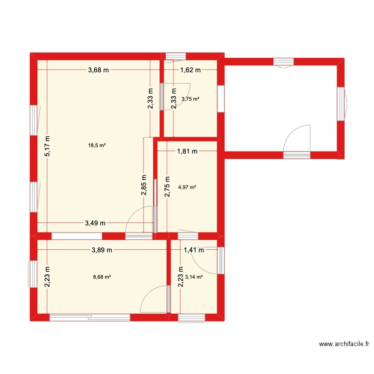 CHALET 15 MARS 2025. Plan de 5 pièces et 39 m2