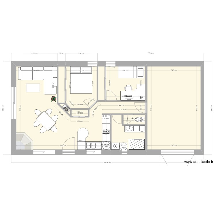 maison eysines. Plan de 8 pièces et 79 m2