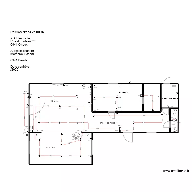 position REZ Mar&eacute;chal P. Plan de 5  et 81 m²