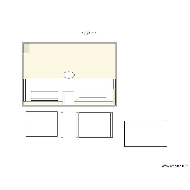 Respaldo chicos. Plan de 1 pièce et 11 m2