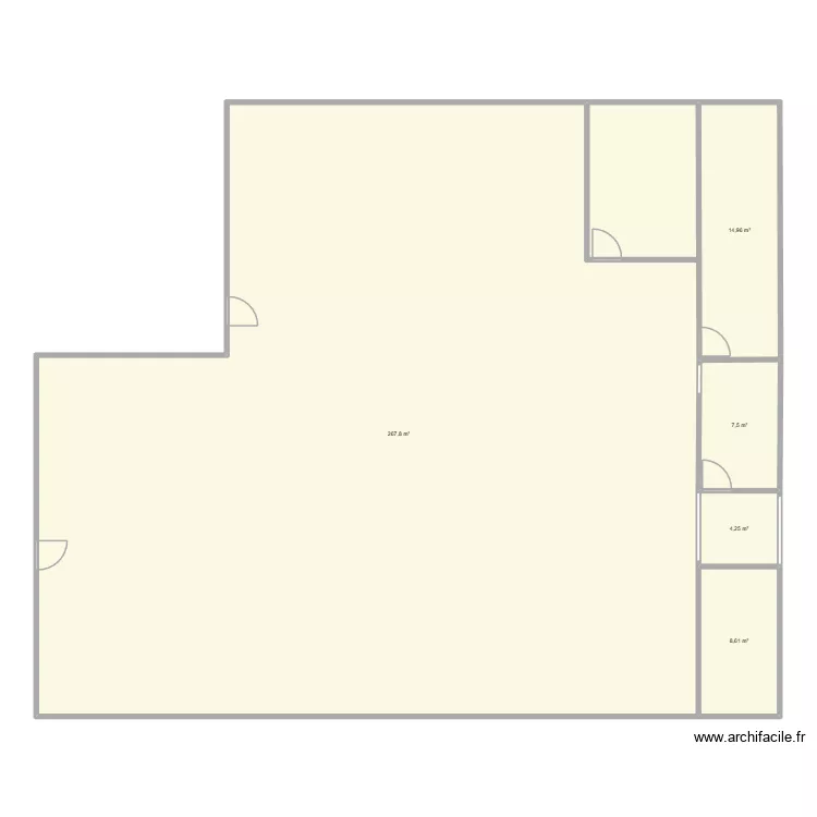 Plateau portières. Plan de 5 pièces et 303 m² Plateau portières. Plan de 5 pièces et 303 m²
