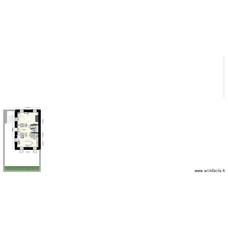 2plan. Plan de 2 pièces et 45 m2