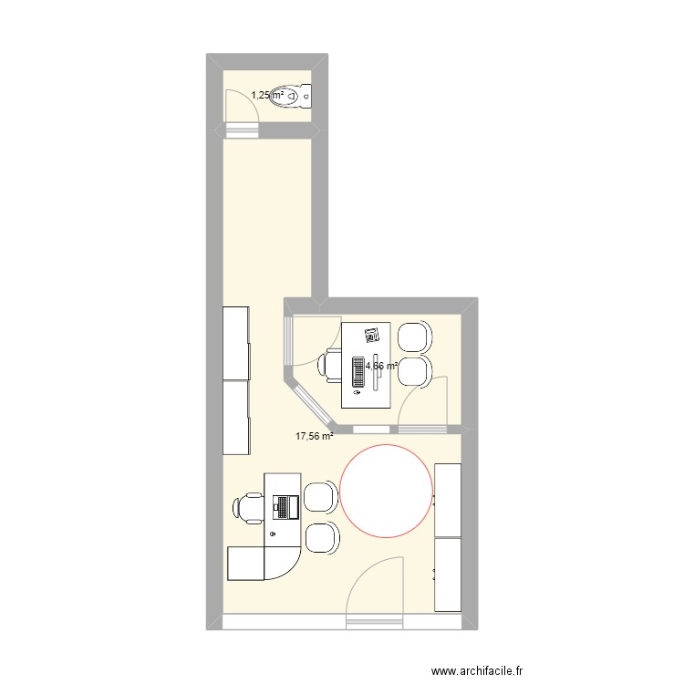 nps - falaise - loc. Plan de 3 pièces et 23 m2